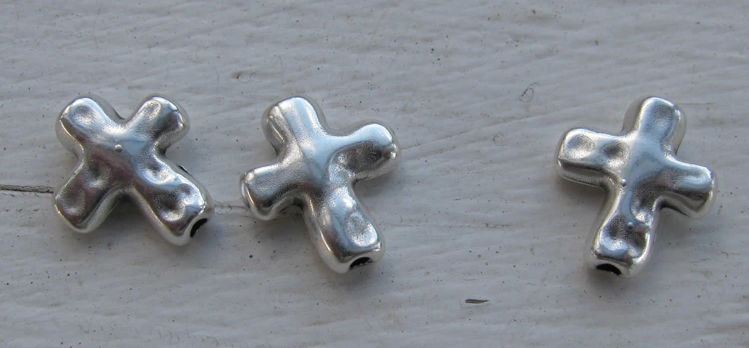 Mellandel Silverfärgad Kors, 3-Pack Grekisk Metall