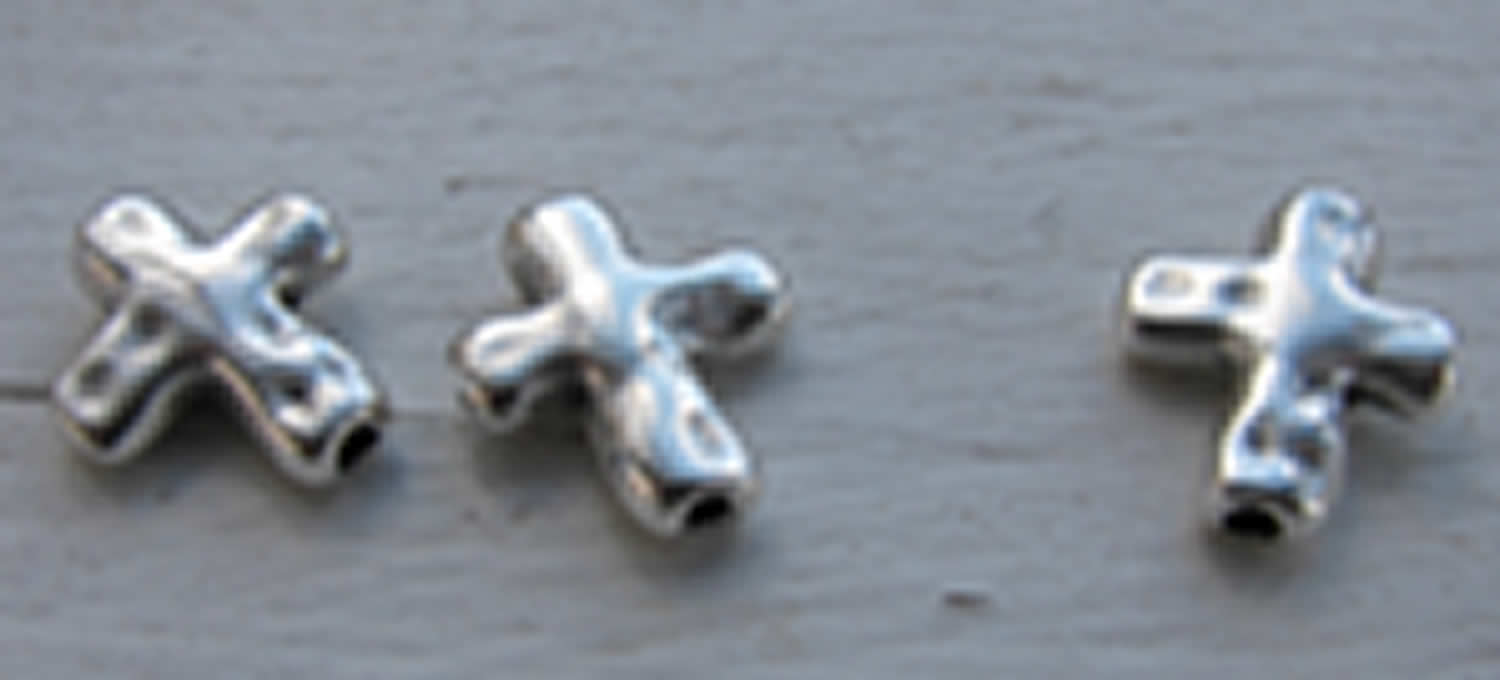 Mellandel Silverfärgad Kors, 3-Pack Grekisk Metall