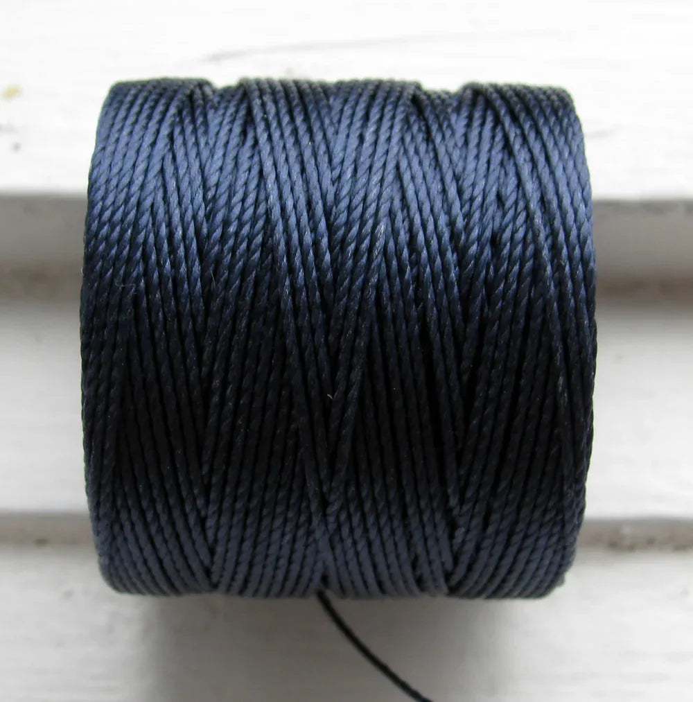 S- Lon bead cord - Navy, 1 rulle Hilmas Pyssel