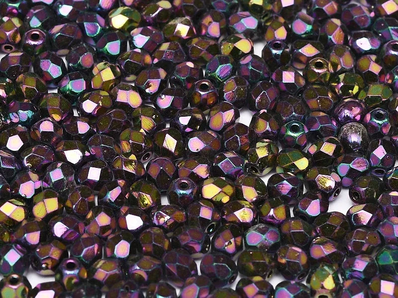 Tjeckiska Firepolish - Purple Iris 4 mm, 50-pack Hilmas Pyssel