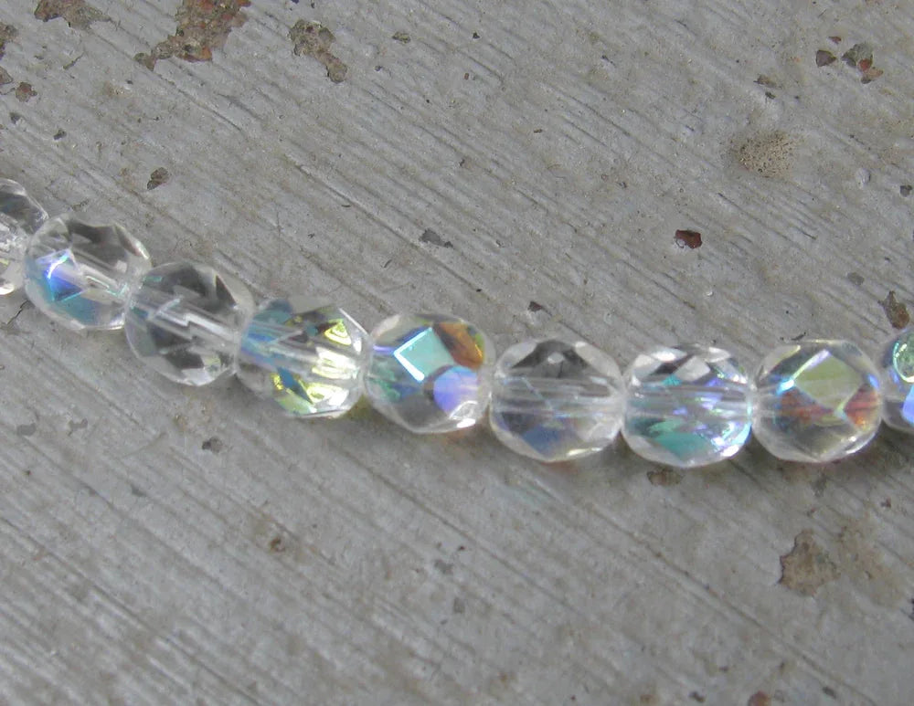 Tjeckiska Firepolish - Crystal AB 6mm, 25-pack Hilmas Pyssel