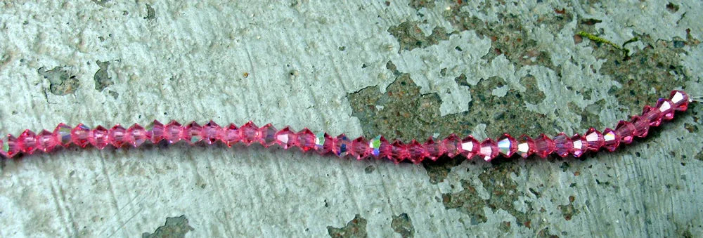 Tjeckiska MC Bicone - Rose AB 3 mm, 1 sträng Preciosa