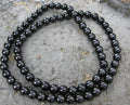 Tjeckiska Vaxade Glaspärlor - Black 8mm, 1 Sträng Hilmas Pyssel