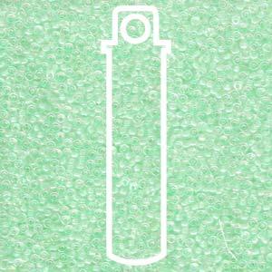 Miyuki Seed Beads - Light Mint Green Lined Crystal AB 11/0 - 24 gram Miyuki