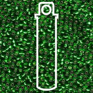 Miyuki seed beads - Silver Lined Green 11/0, 24 gram Miyuki