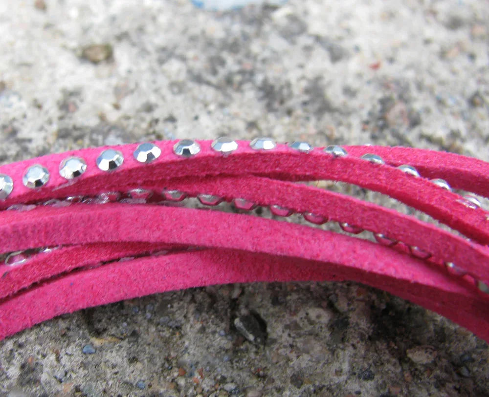 Mockaimitation - rosa med strasstenar, 2,6mm, 1m Hilmas Pyssel