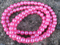 Vaxade glaspärlor - Cerise 8mm 1 sträng Hilmas Pyssel