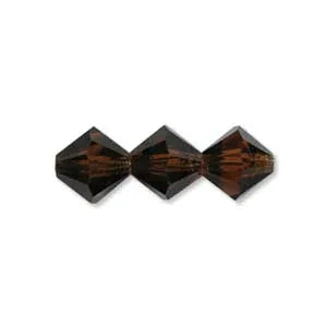 Tjeckiska Bicone - Smoked Topaz, 4 mm, 30-pack Preciosa