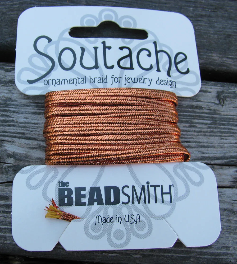 Soutache band - Metallic Koppar, 1 förpackning (3 yards) Beadsmith