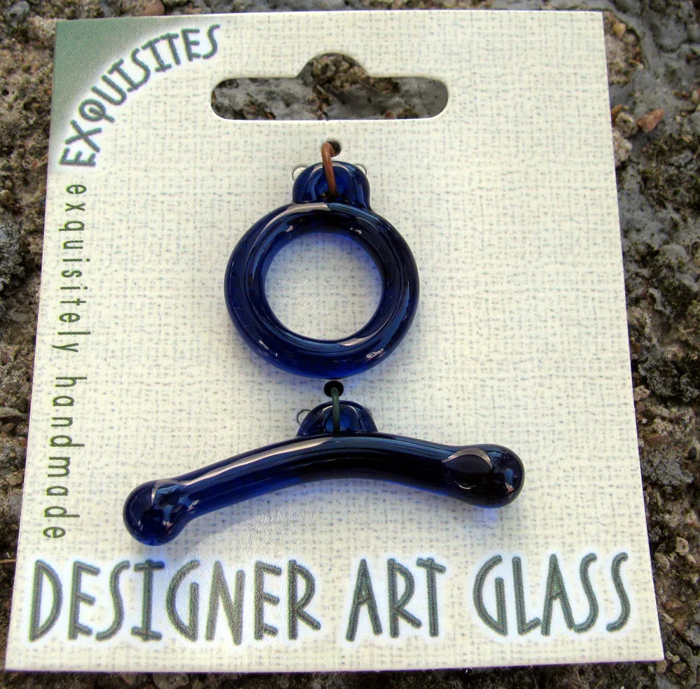 Stavlås Glas - Runt Blå, 1 Set Hilmas Pyssel