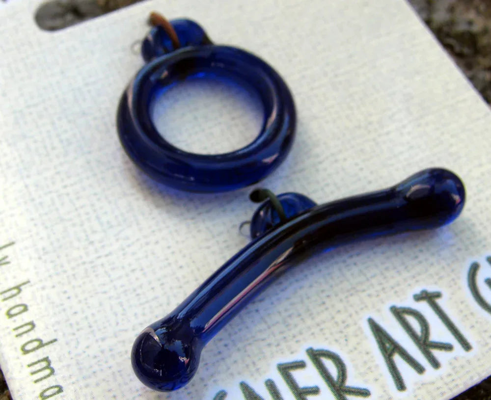 Stavlås Glas - Runt Blå, 1 Set Hilmas Pyssel