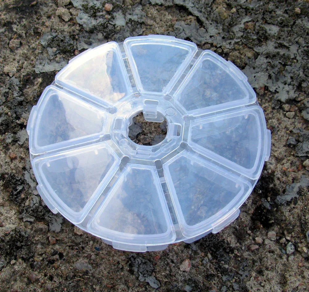 Pärlförvaring - Rund ask med 8 fack 1 styck Hilmas Pyssel