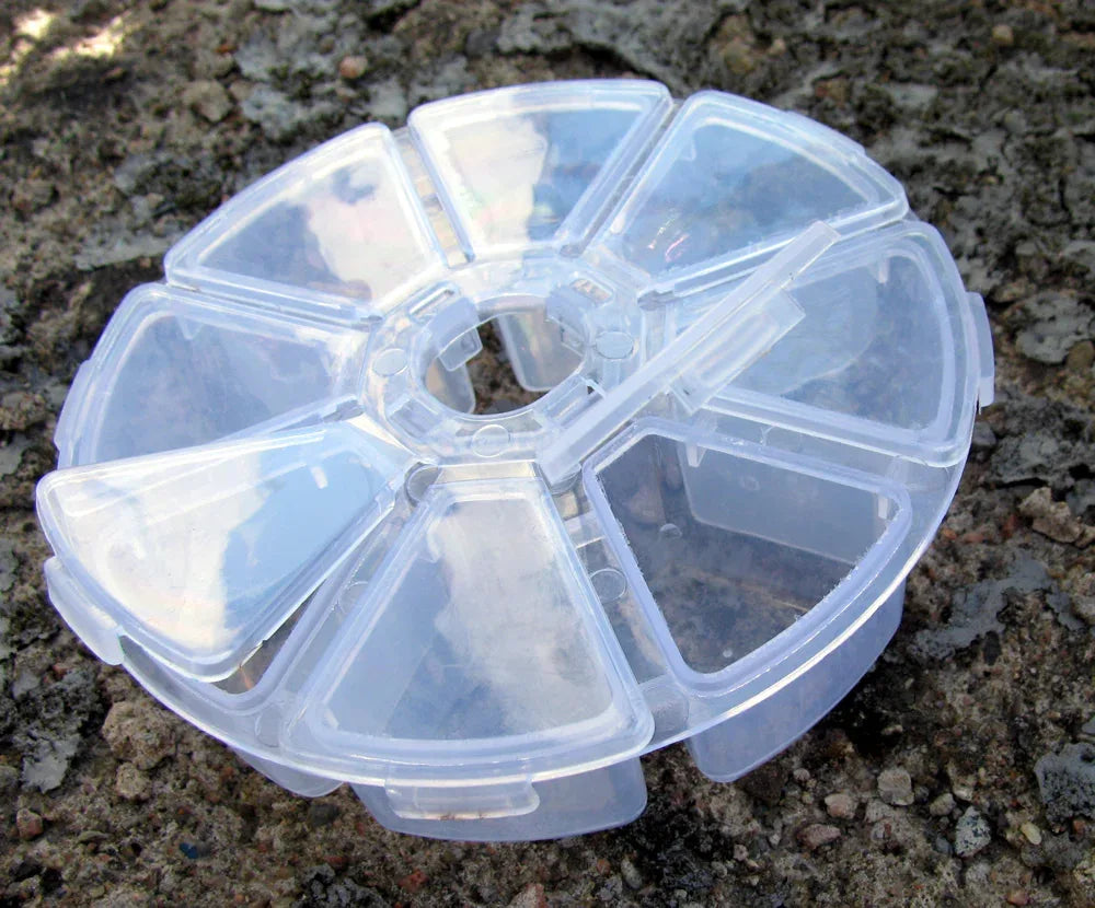 Pärlförvaring - Rund ask med 8 fack 1 styck Hilmas Pyssel