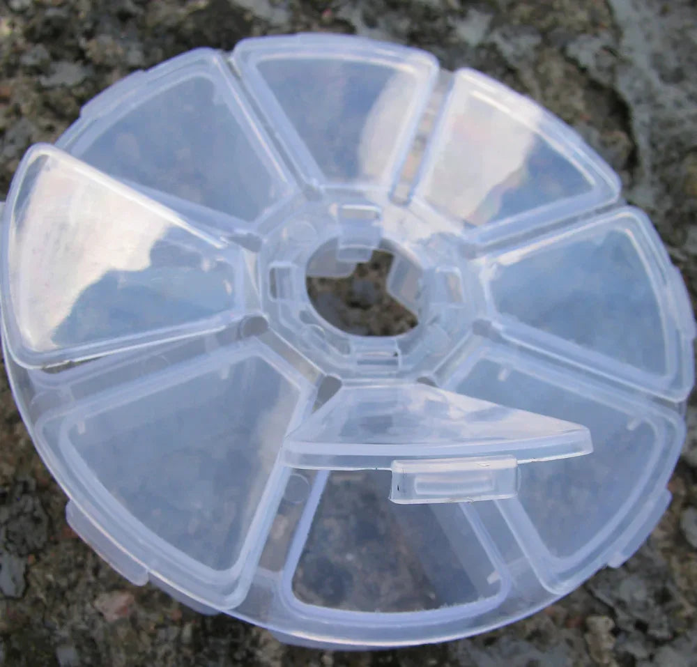 Pärlförvaring - Rund ask med 8 fack 1 styck Hilmas Pyssel