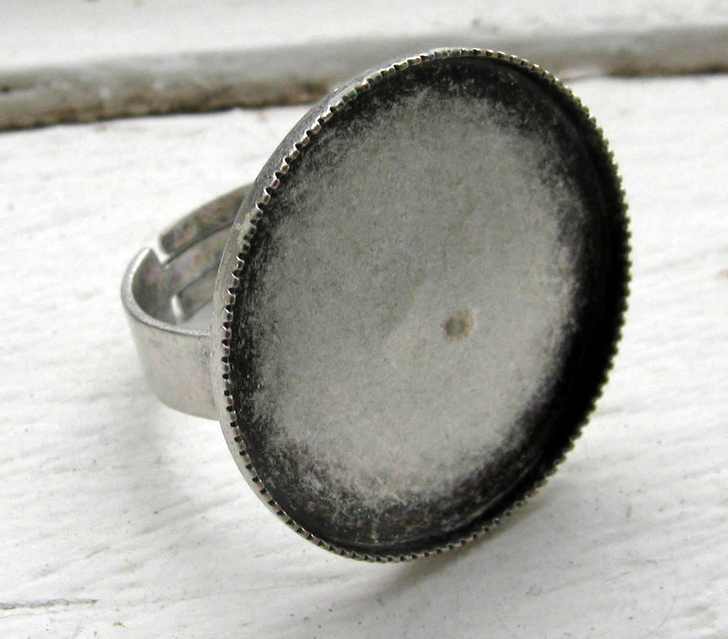 Ringstomme Antik silverfärgad - Ram rund 25mm, 1 styck Grekisk Metall