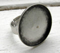 Ringstomme Antik silverfärgad - Ram rund 25mm, 1 styck Grekisk Metall