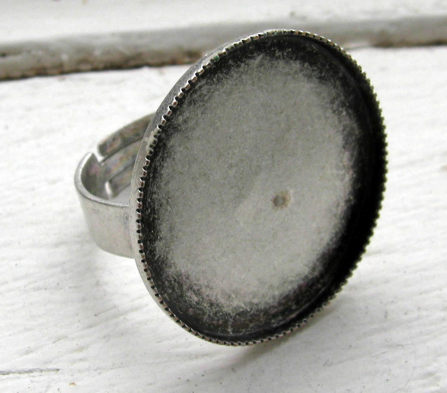 Ringstomme Antik silverfärgad - Ram rund 25mm, 1 styck Grekisk Metall