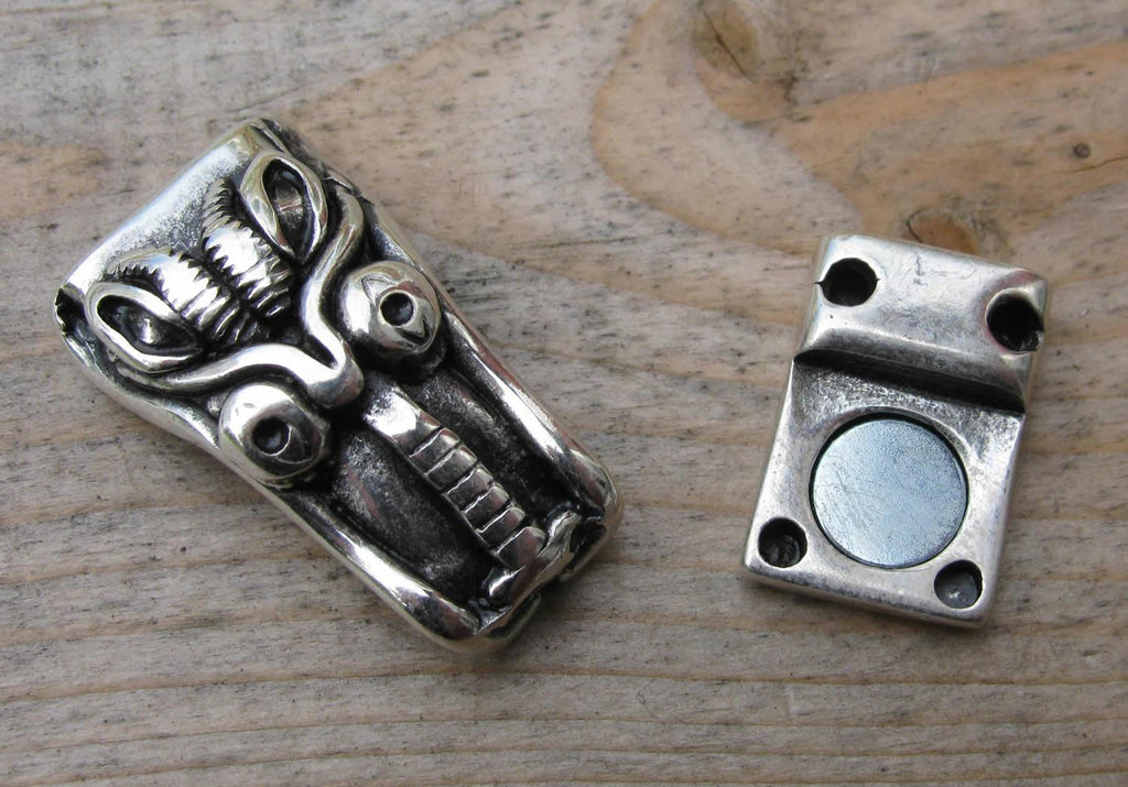 Magnetlås Silverfärgat - Drake för Bredare Band, 1 Set Grekisk Metall