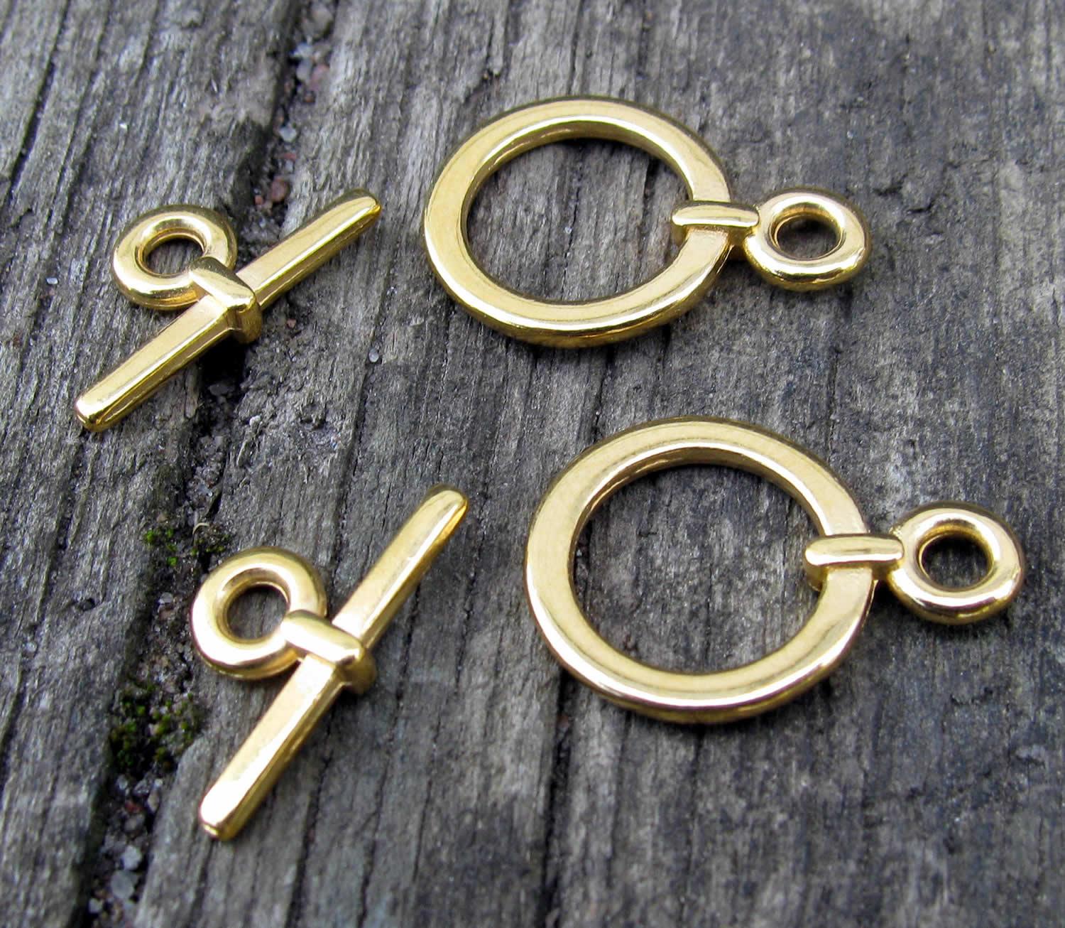 Stavlås 24K guldpläterad - Enkelt runt 1 set Grekisk Metall