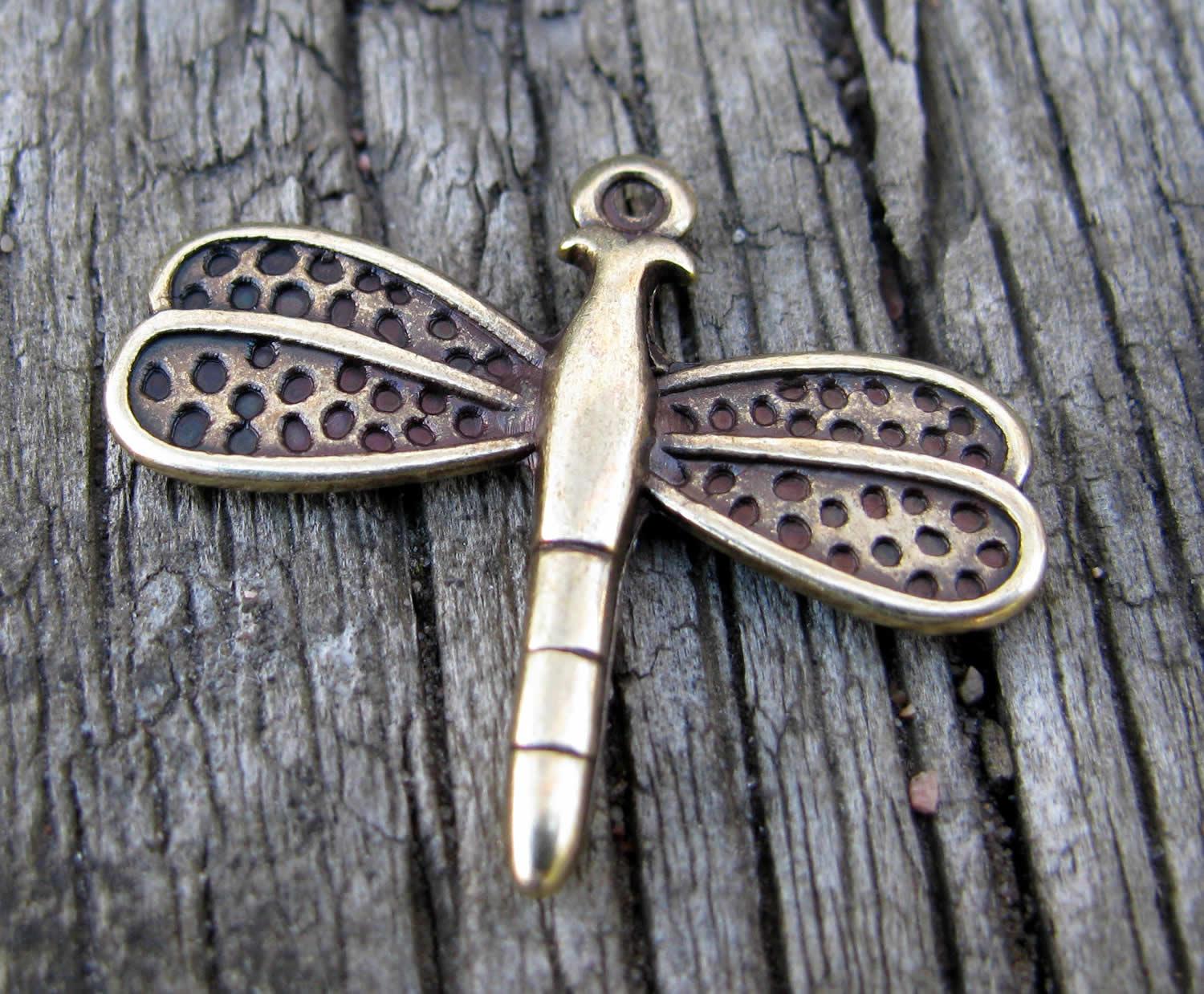 Berlock Bronsfärgad - Slända 28x25mm, 1 styck Grekisk Metall