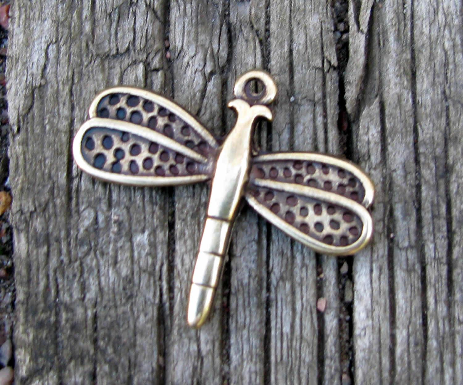 Berlock Bronsfärgad - Slända 28x25mm, 1 styck Grekisk Metall