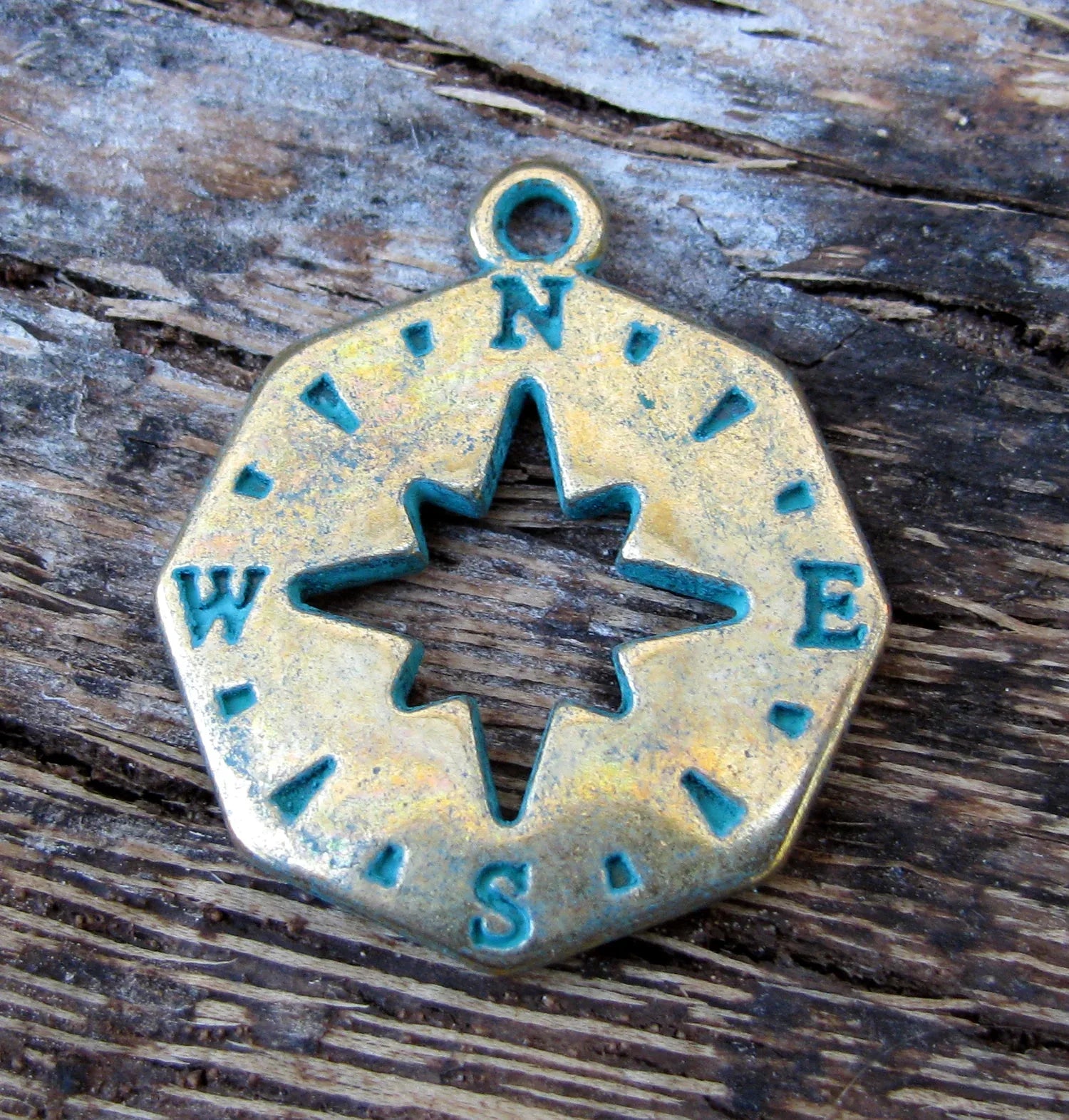 Bronsfärgad Berlock - Antik Kompass, 1 Styck Grekisk Metall