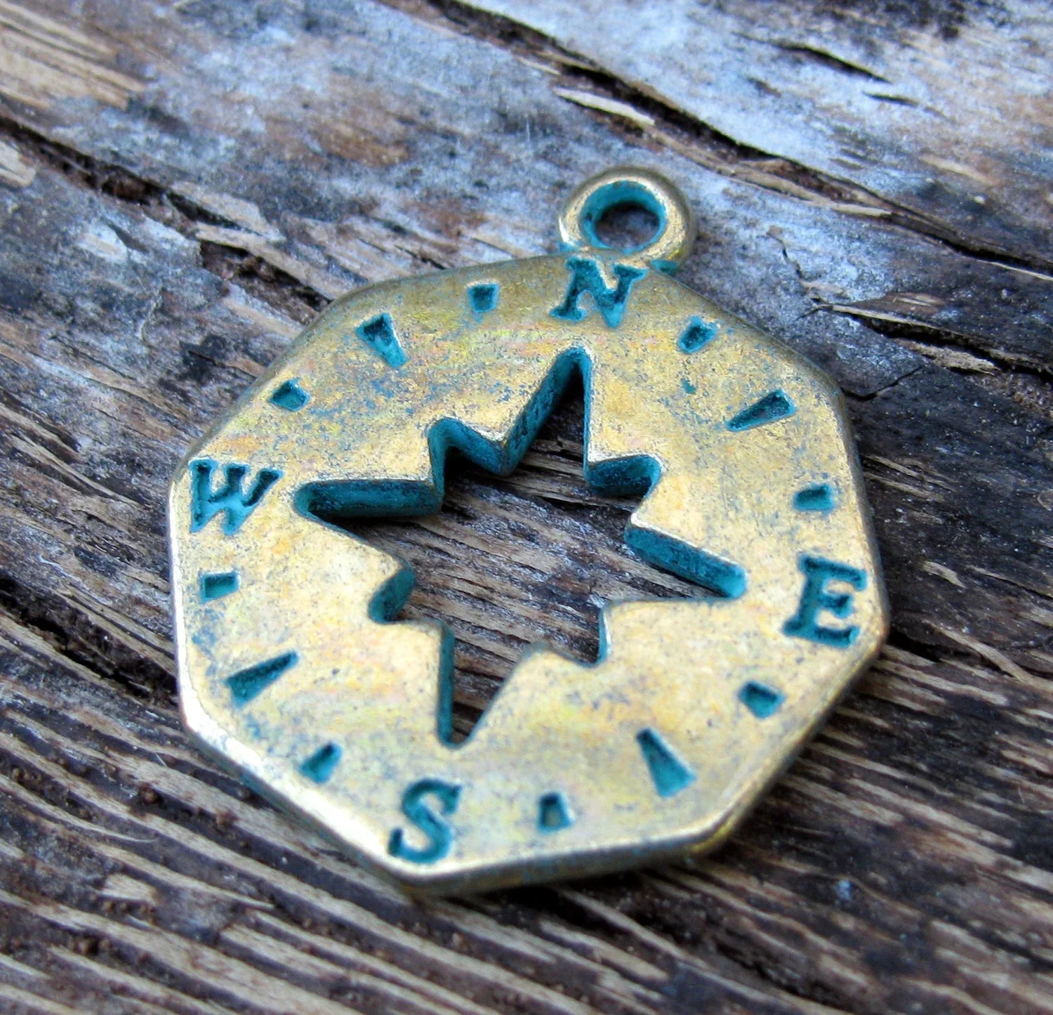 Bronsfärgad Berlock - Antik Kompass, 1 Styck Grekisk Metall