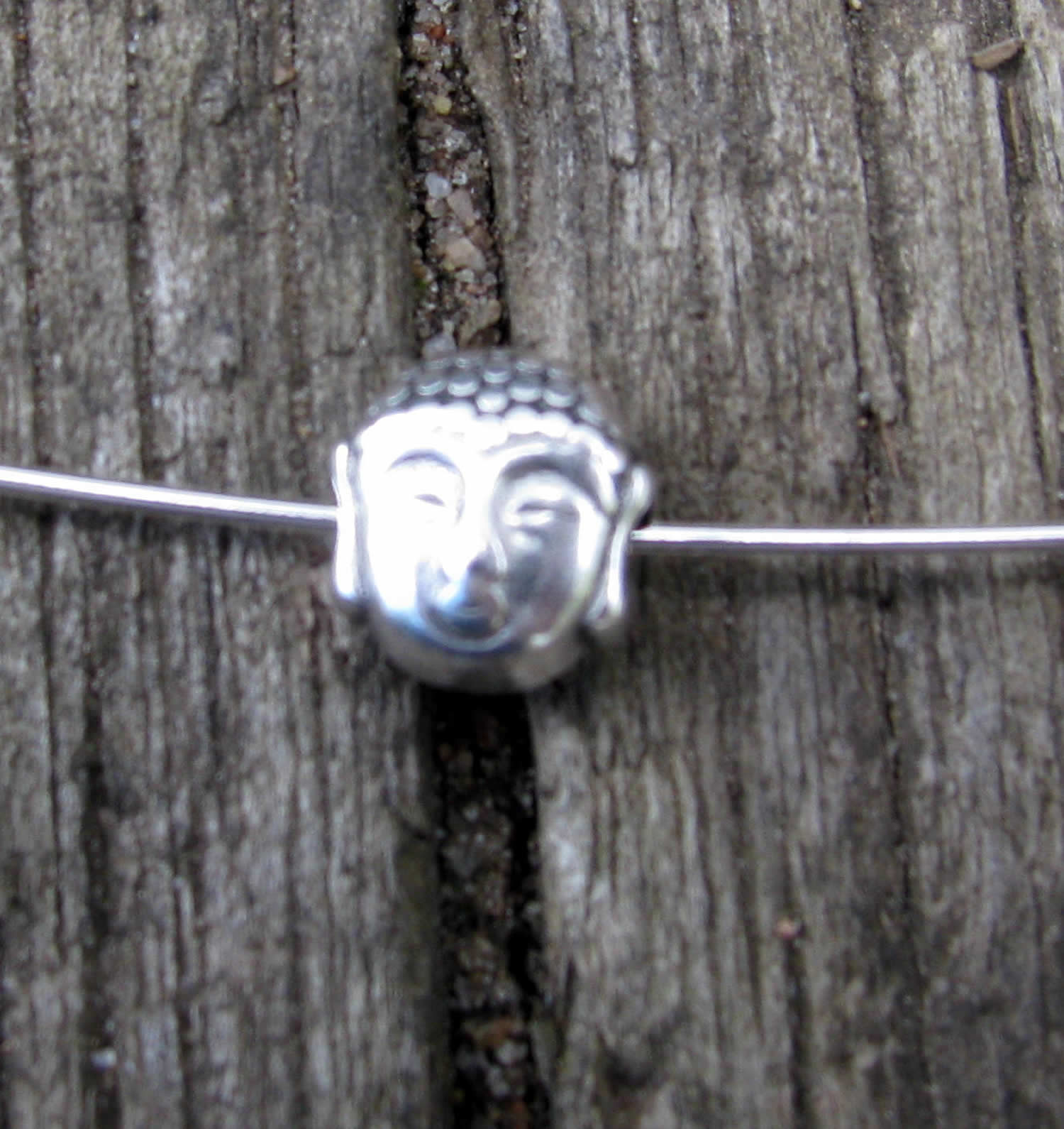 Mellandel Silverfärgad - Mindre Buddha-huvud 7x5,2mm, 5-pack Grekisk Metall