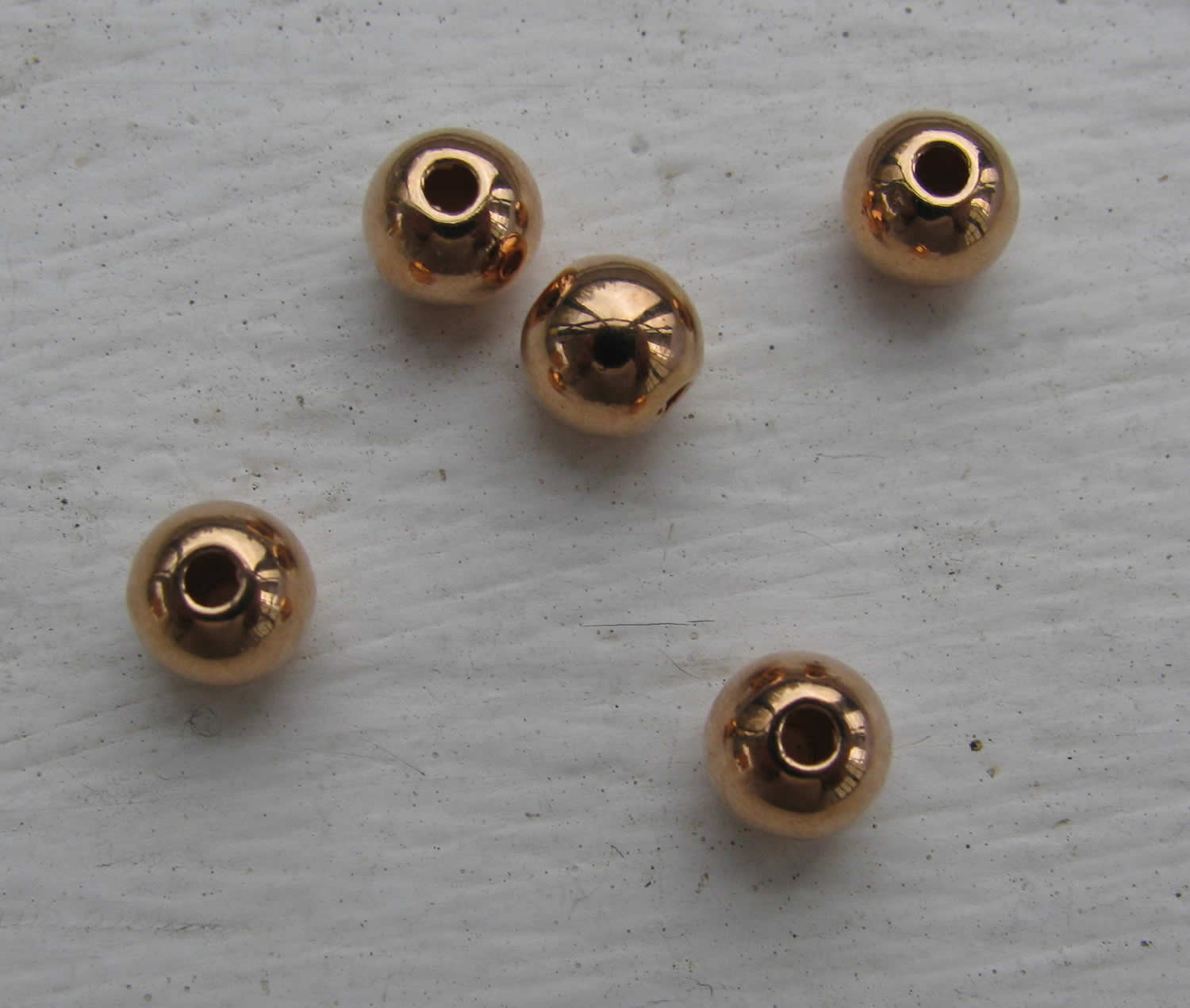 Mellandel Roséguld-färgad - Rund 6 mm 5-pack Grekisk Metall