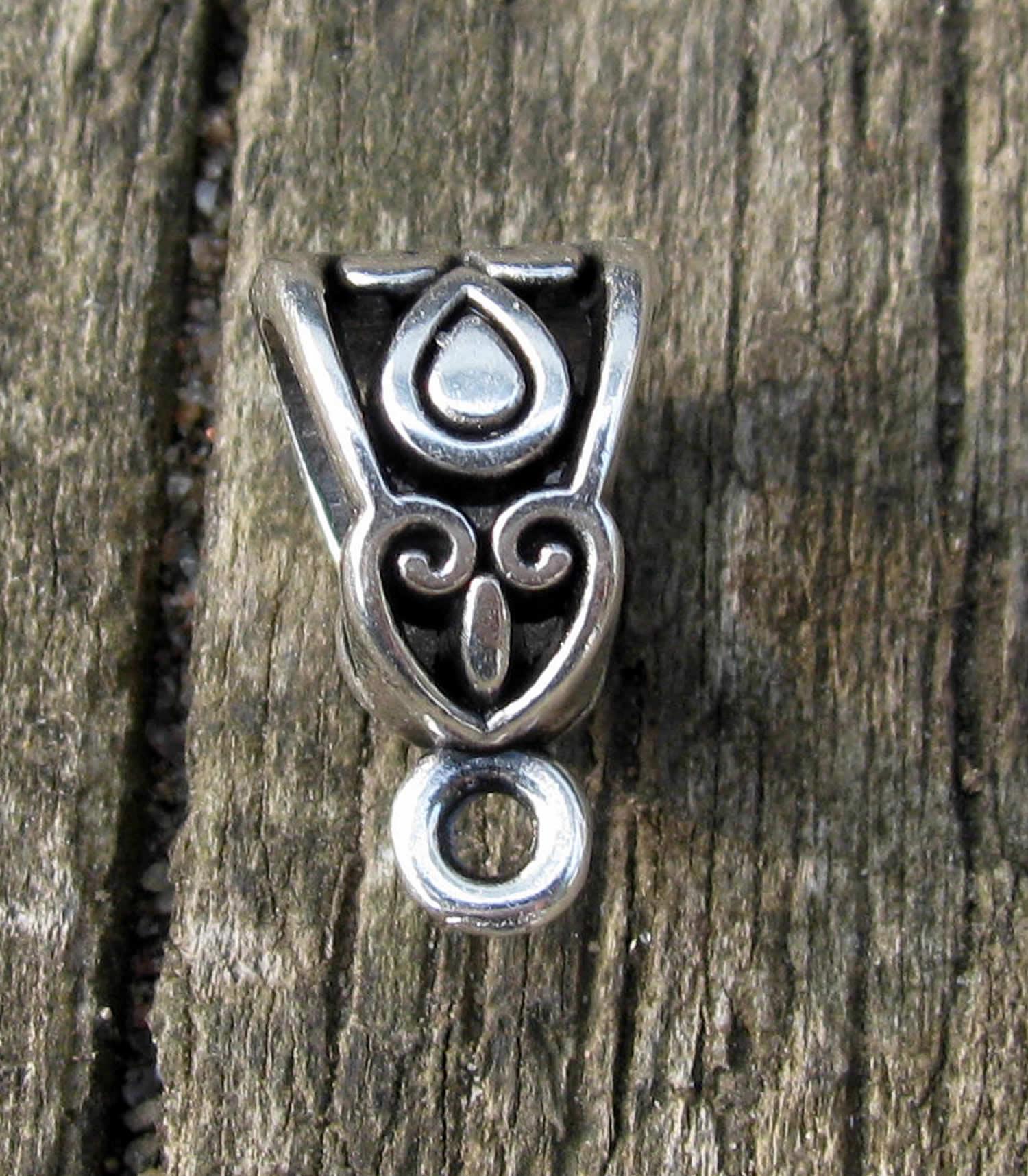 Berlockhållare Silverfärgade - Elegant Större Modell 10x8mm 1 styck Grekisk Metall