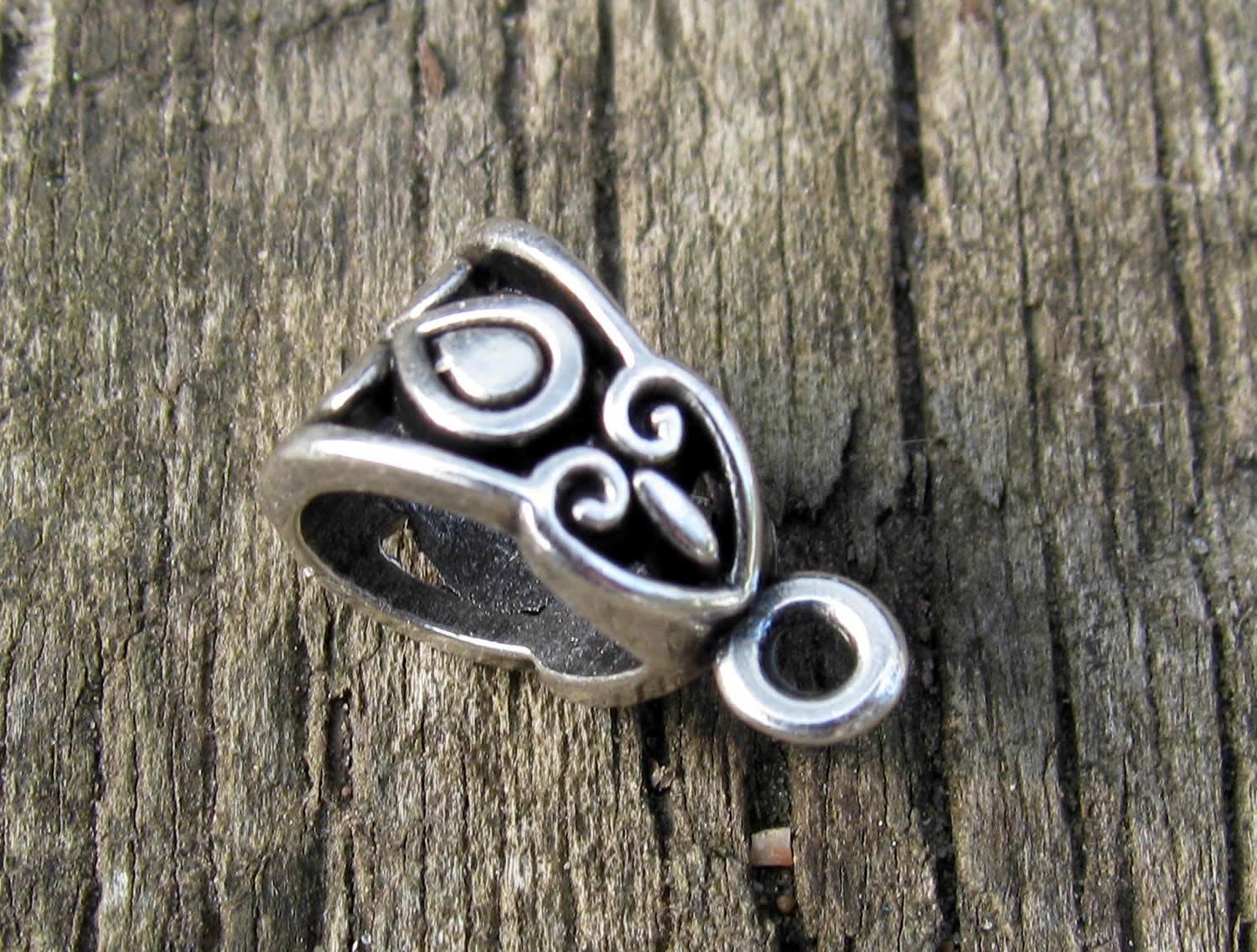 Berlockhållare Silverfärgade - Elegant Större Modell 10x8mm 1 styck Grekisk Metall