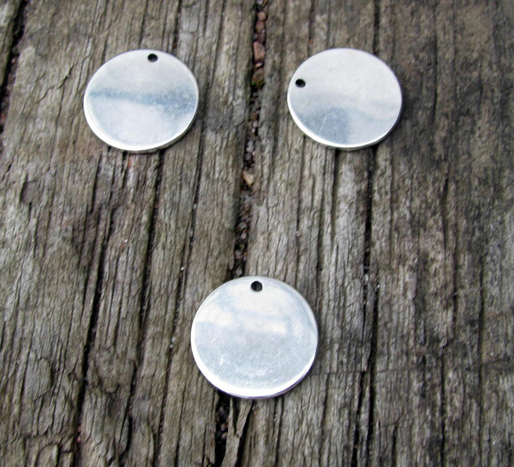 Berlock Silverfärgad - Rund 15mm 3- pack Grekisk Metall