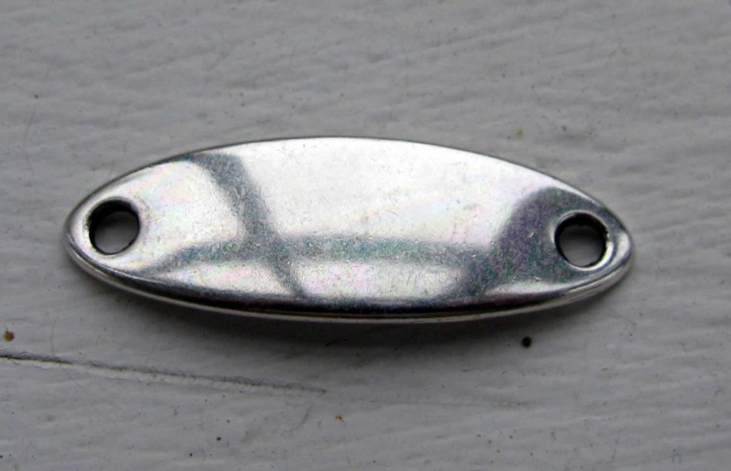 Connector - Oval Silverfärgad 36x12mm 1 styck Grekisk Metall