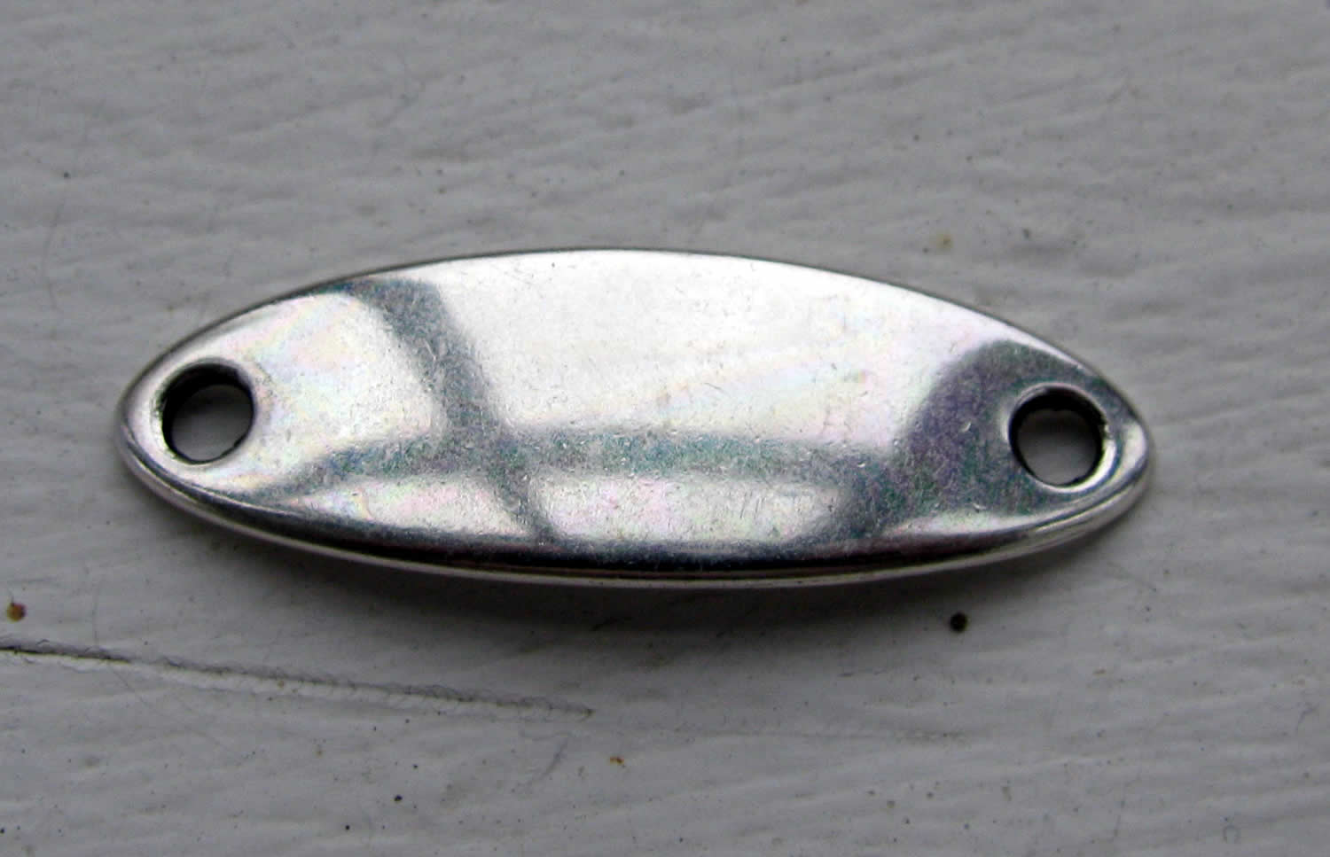 Connector - Oval Silverfärgad 36x12mm 1 styck Grekisk Metall