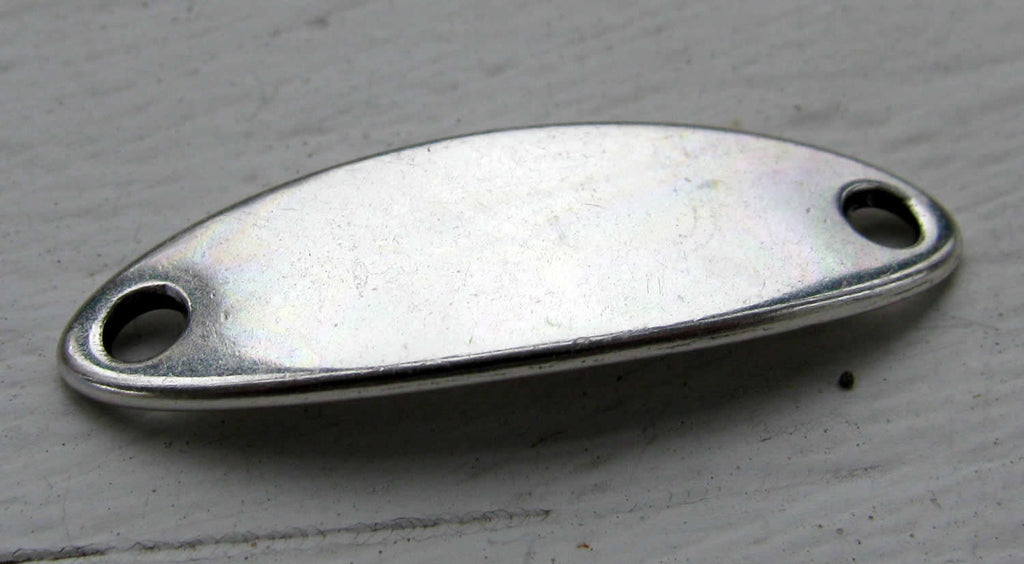 Connector - Oval Silverfärgad 36x12mm 1 styck Grekisk Metall