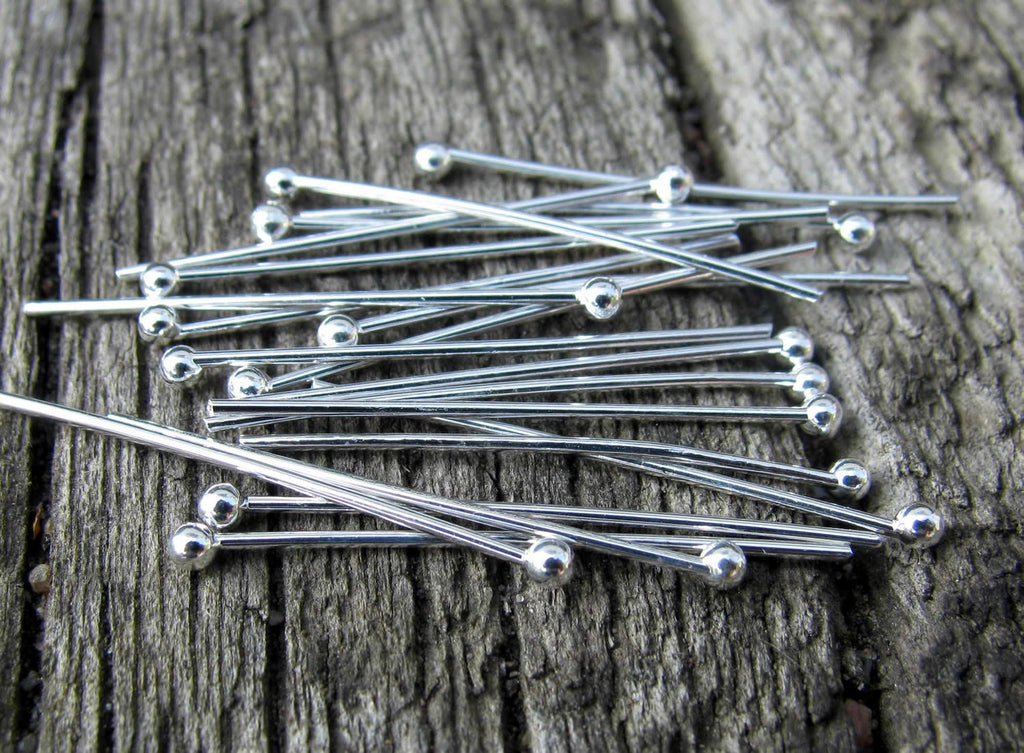 Hattpinnar Ljustsilverfärgad med kula - 25mm, 100-pack Hilmas Pyssel