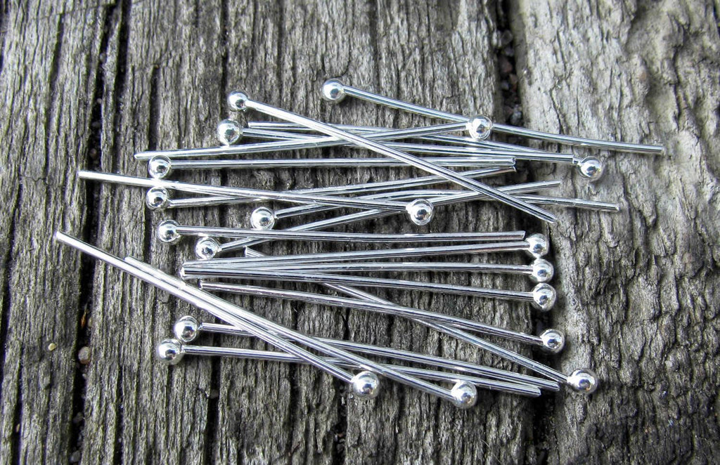Hattpinnar Ljustsilverfärgad med kula - 25mm, 100-pack Hilmas Pyssel