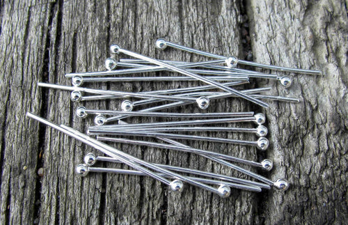 Hattpinnar Ljustsilverfärgad med kula - 25mm, 100-pack Hilmas Pyssel