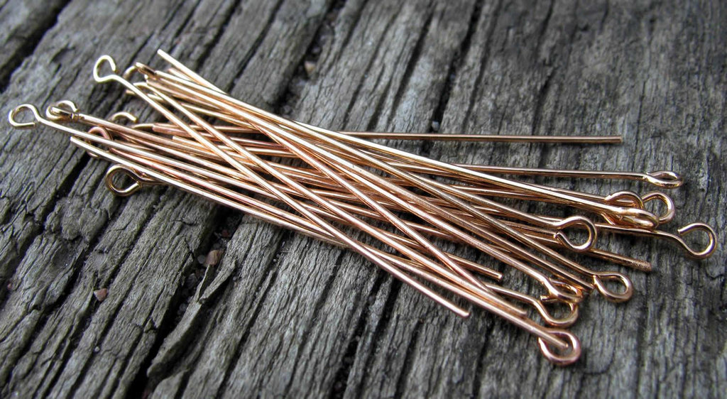 Öglepinnar Roséguldfärgade - 70mm, 50-pack Grekisk Metall
