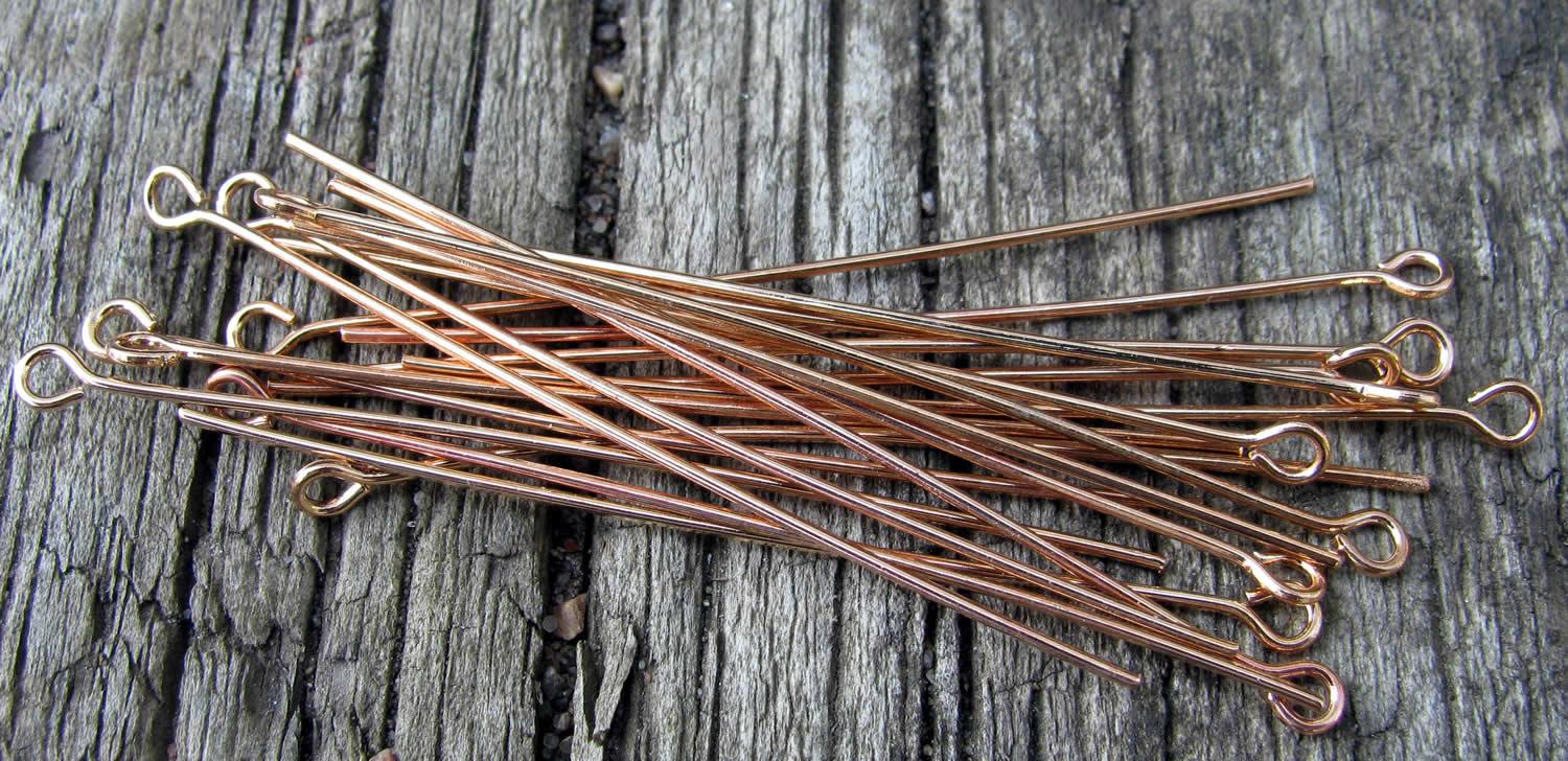 Öglepinnar Roséguldfärgade - 70mm, 50-pack Grekisk Metall
