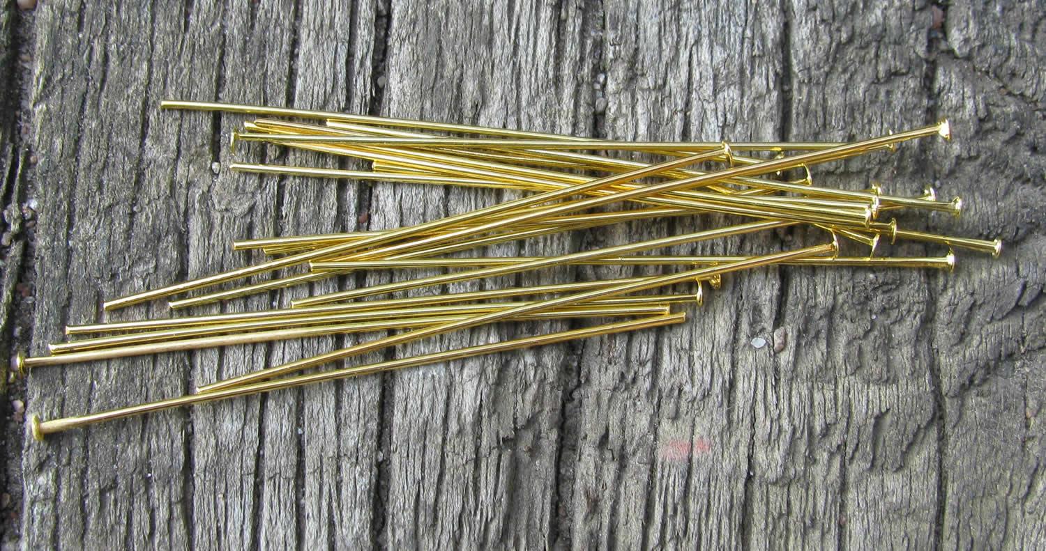 Hattpinnar Guldfärgade - 50mm, 50-pack Grekisk Metall