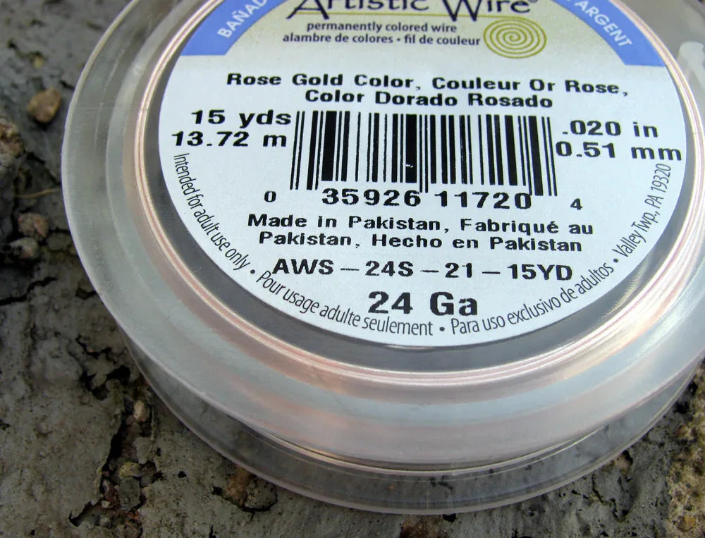 Artistic Wire 24 Ga - Silverpläterad Roséguldfärgad 1 Rulle Artistic wire