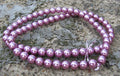 Tjeckiska vaxade glaspärlor - Fuchsia 6mm, 1 sträng Hilmas Pyssel