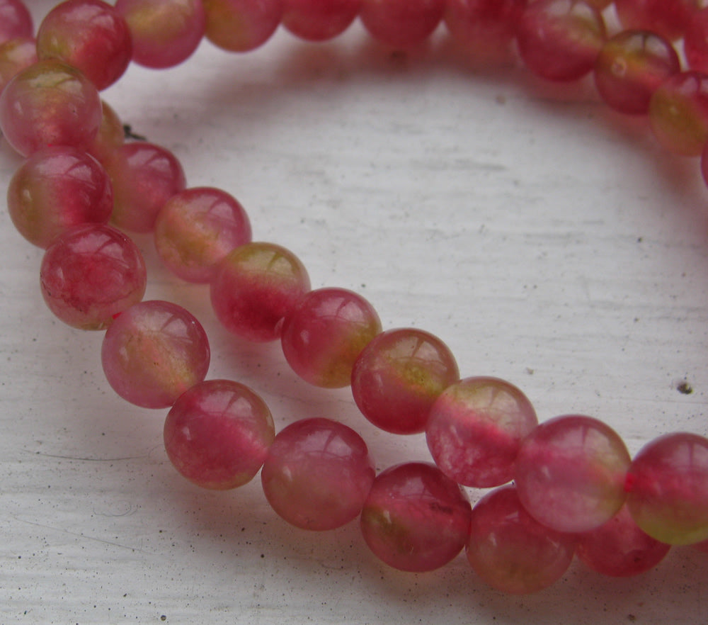 Jade Rund - Oldrose 6mm, 1 Sträng Hilmas Pyssel