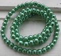 Vaxade glaspärlor - Havsgrön 8mm 1 sträng Hilmas Pyssel