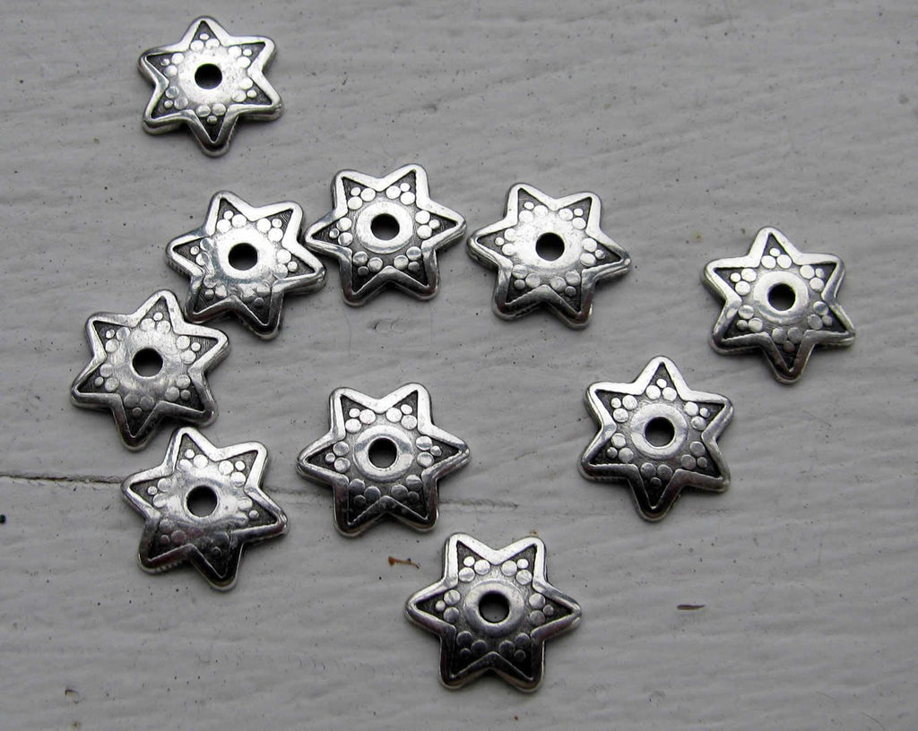Pärlhattar Silverfärgade - Stjärna 9mm, 10-pack - Hilmas Pyssel