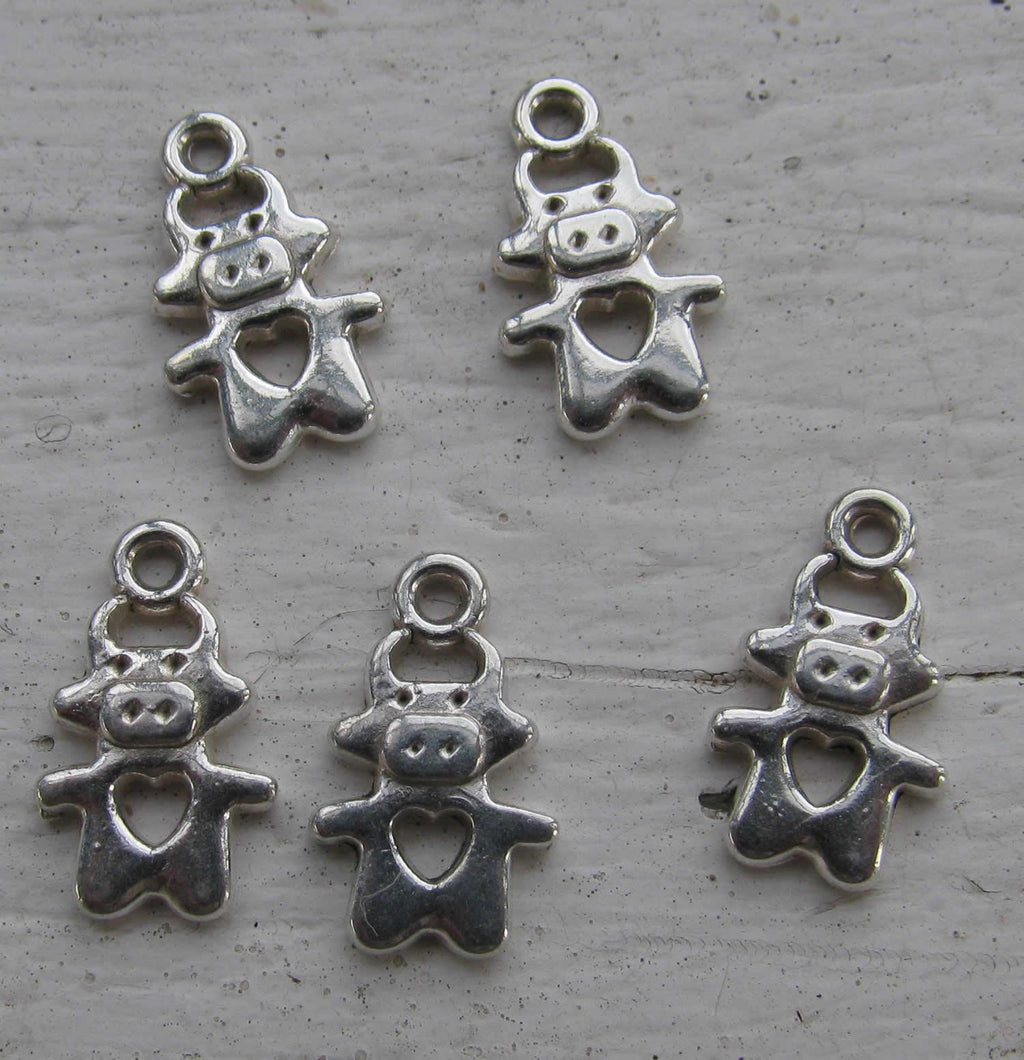 Berlock silverfärgad - Ko, 5-pack Grekisk Metall