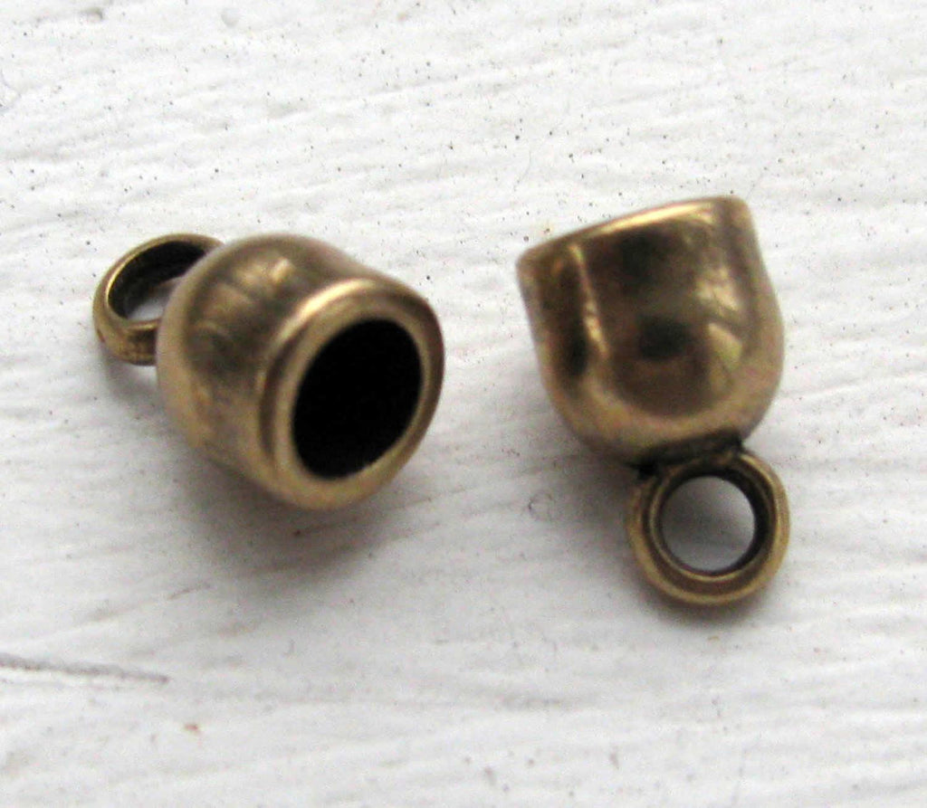 Ändfäste Bronsfärgade - Rundade med ögla, 5,2mm, 2-pack Grekisk Metall