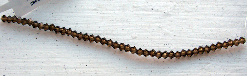 Tjeckiska MC Bicone - Smoked Topaz, 3 mm - 1 sträng Preciosa