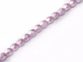 Tjeckiska Firepolish - Pastel Lila 4 mm, 1 sträng Hilmas Pyssel